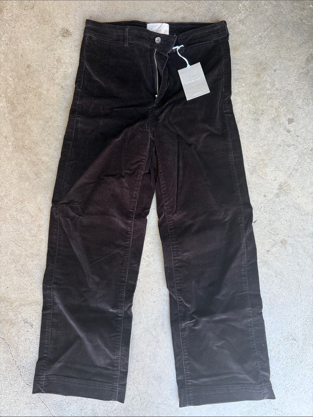 Everlane Women's Black Corduroy Wide-Leg Pants